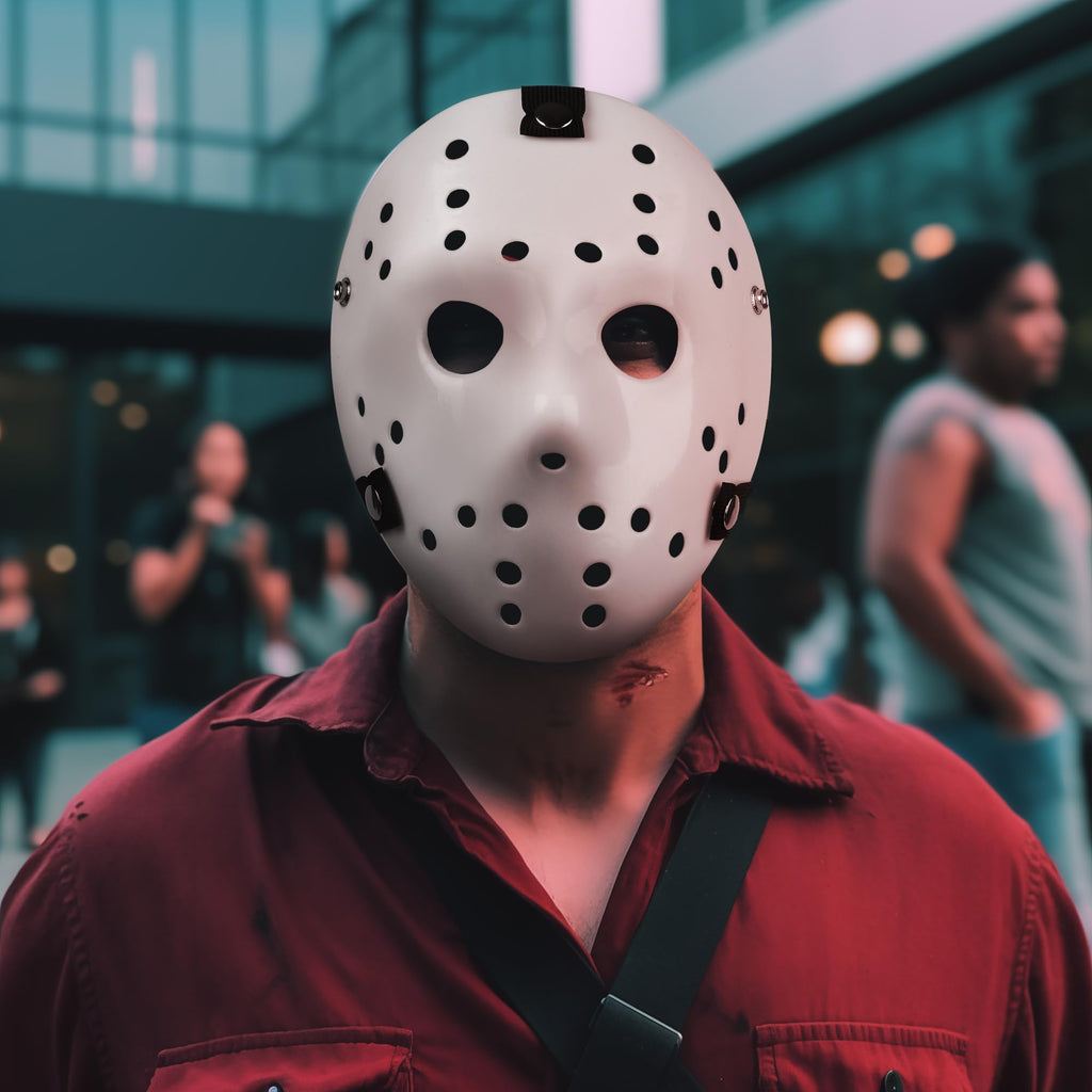 CASACLAUSI Mask Cosplay Halloween Costume Mask Prop Horror Hockey Pure White