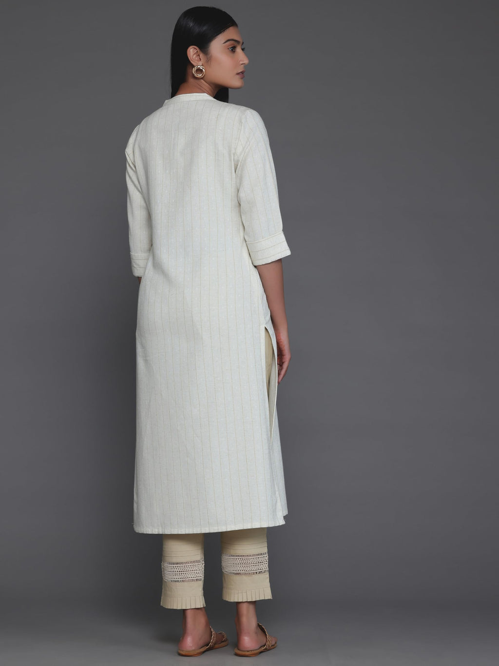 Libas WomenS Cotton Printed Straight Kurta (26803_Cream