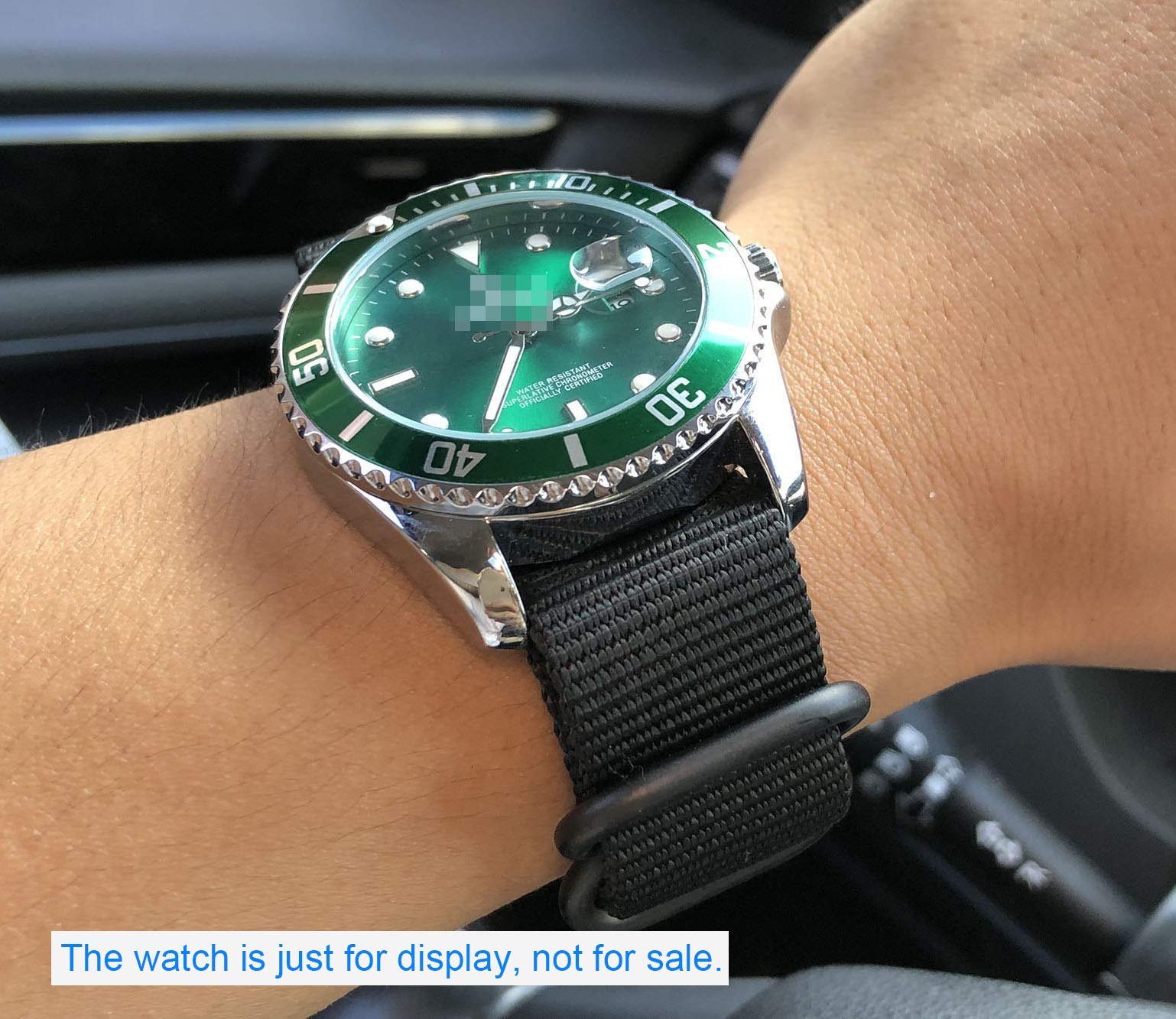 MZBUTIQ 28mm Black Nylon Watch Strap Men's Watch Band Replacement PVD Buckle 5 Rings