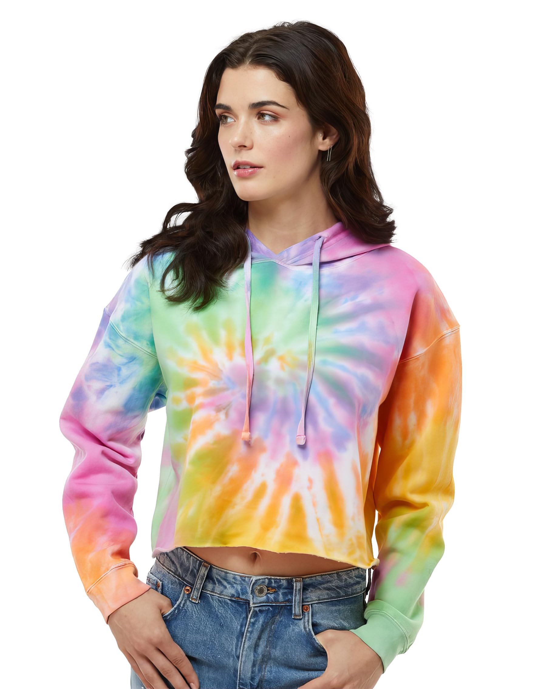 Ladies cropped Hooded Sweatshirt - LAgOON - S(D0102H78YLT)