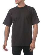 Pro Club Men's Heavyweight Cotton Short Sleeve Crew Neck T-Shirt, Black, Medium