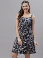 Oomph! Dress For Women Stylish| Summer Vacation Style |Floral Print Spaghetti Strap |Mini Dressfor WomenS & GirlS |Lightweight