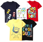 T2F Boys Cotton Printed Regular Fit T-Shirt (Pack 0f 5)