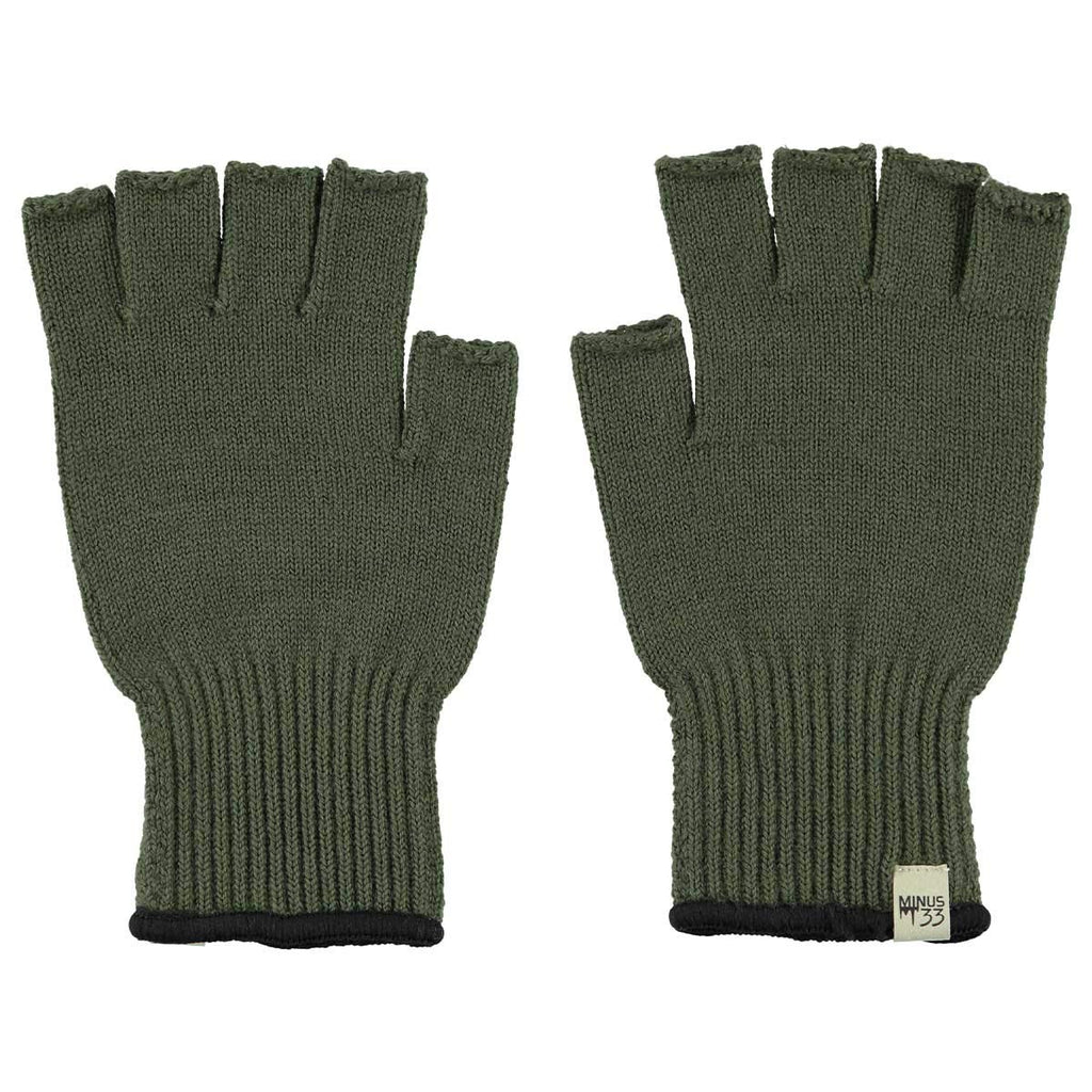 Minus33 Merino Wool Fingerless Glove Liner Olive Drab Small