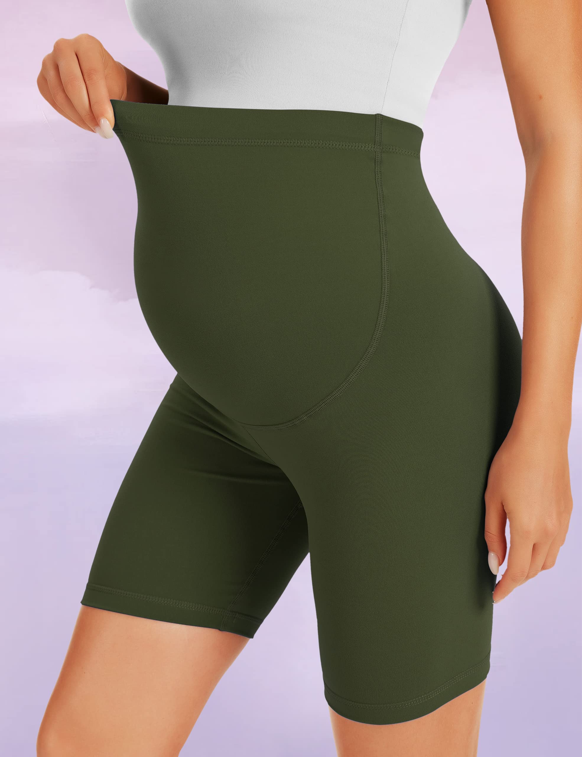 BONVIGOR Maternity Shorts Over The Belly Biker Workout Yoga Active Athletic Pregnancy Short Pants Lounge Pajama