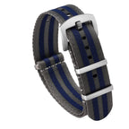 watchdives Nylon Watch Band 20mm 22mm Multicolor Replacement Watch Straps for Men Women (A12 Gray Blue, 20mm)