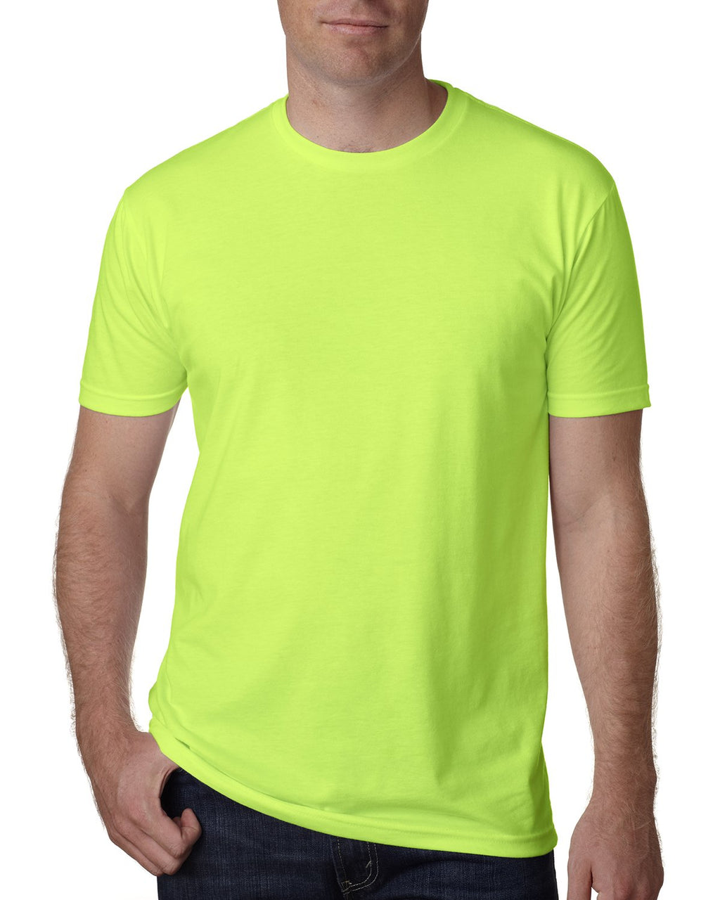 Next Level Mens Premium Fitted cVc crew Tee (N6210) neon HTHR green 3XL