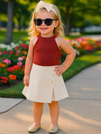 A.T.U.N. (ALL THINGS UBER NICE) Girls Stylish Two Piece Outfit Set with Sleeveless Tank Top and Skort | Casual Summer Clothing