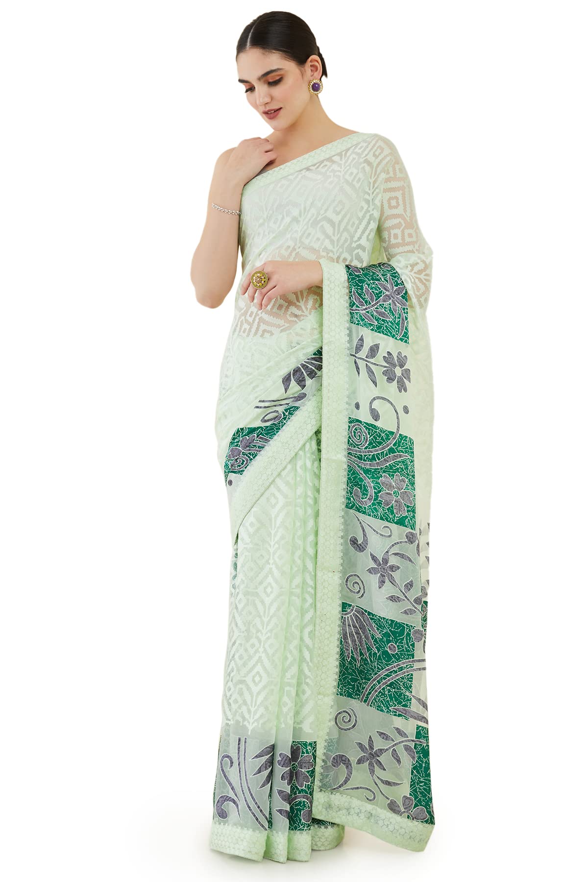 Soch Women Pure Georgette Digital Prints Saree