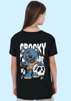 Uniplanet Store GirlS Cotton T-Shirts With Back Spooky Vibes Graphic Prints Round Neck Half Sleeves Regular Fit And Standard Le