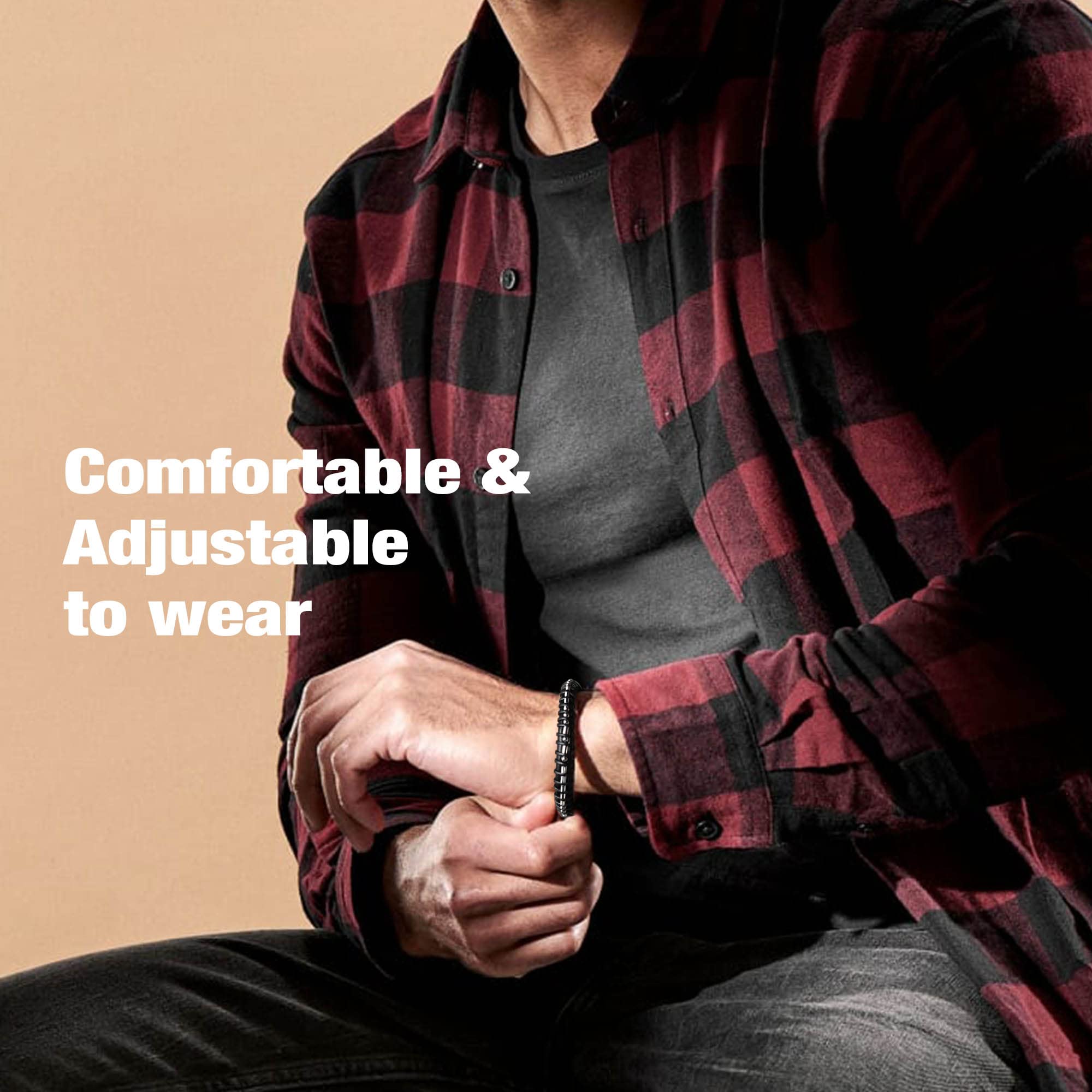 Btysun Birthday Gifts for Dad Morse Code Bracelets for Men Motivational Gifts Mens Bracelet Christmas Step Bonus Daddy Adjustabl