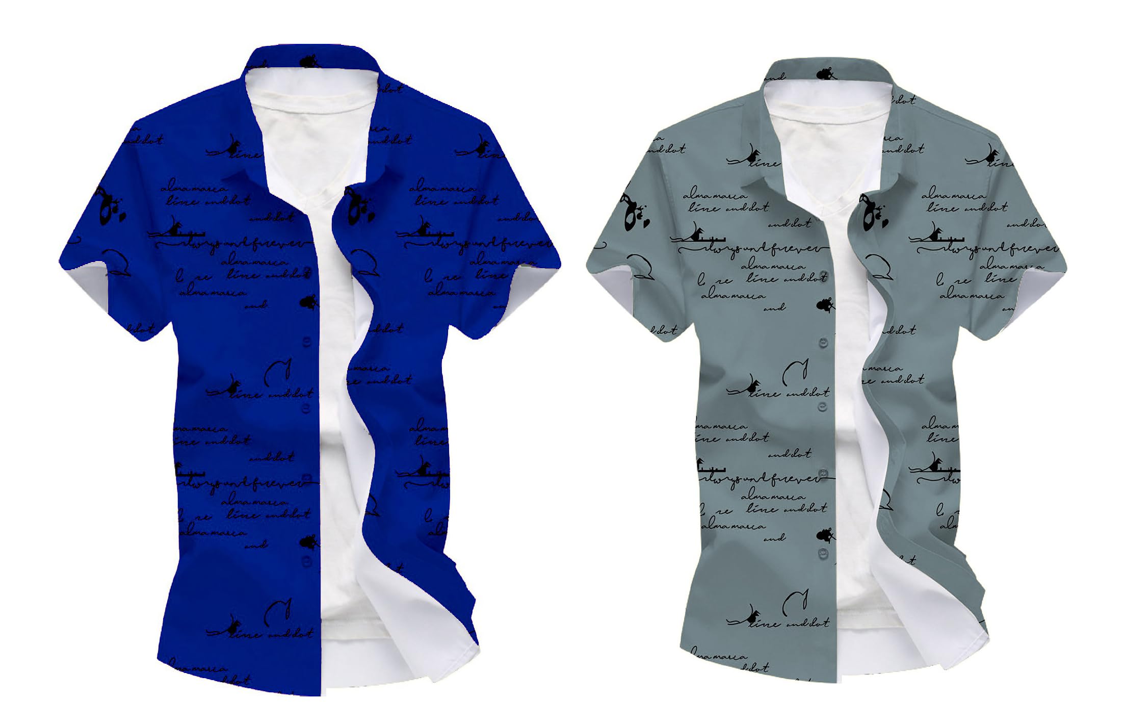 Kadiyu Half Sleeve Printed Shirts For Men Regular Fit Printed Spread Collar Casual Shirt Lycra Fabric With Combo Shirt (Pack Of 