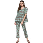 Idalia Women'S Multicolour Printed Short Cotton Kurta Set