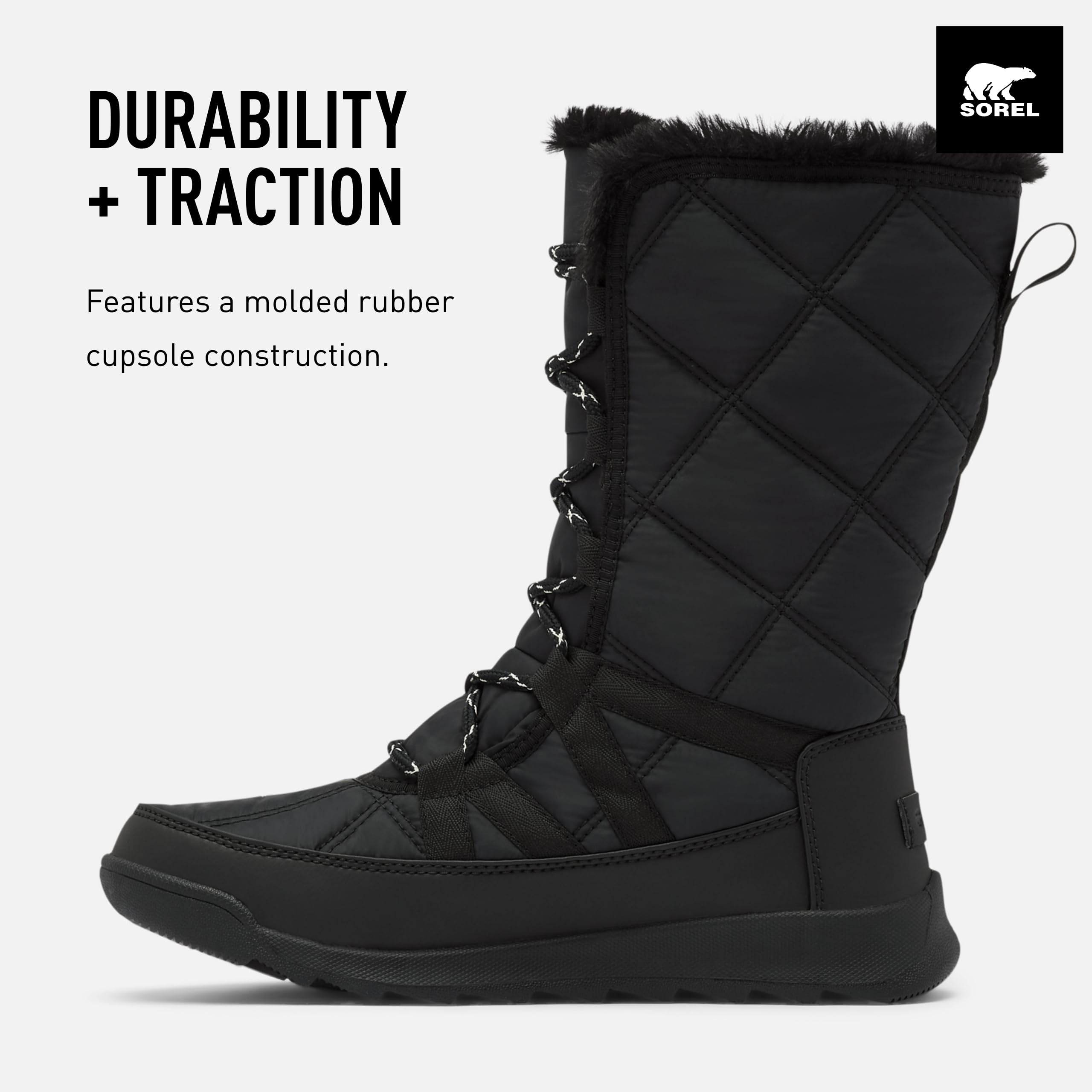 Sorel Whitney II Tall Lace Waterproof Women's Boots - Black - Size 8.5