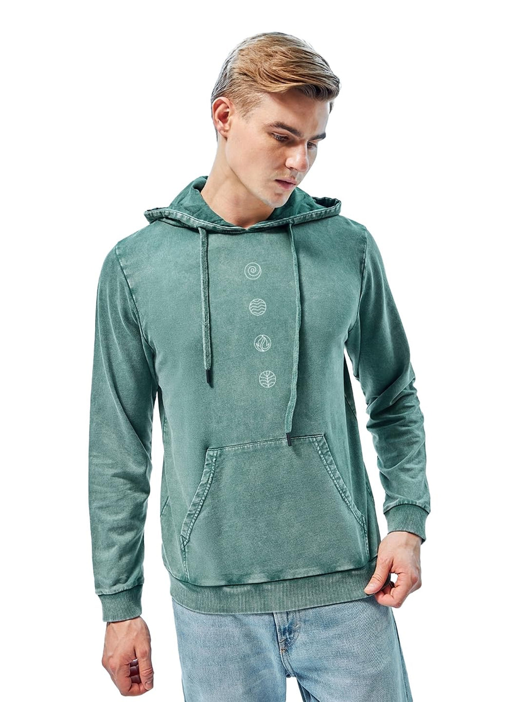 Bewakoof Mens Graphic Print Regular Fit Hoodies_625445_Green_XL