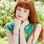 TONY & SANDY Heart Initial Charm Bracelet for Girls Jewelry Handmade Silver Chain Enamel Heart Bracelet with Initials Birthday C