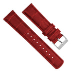 18mm Crimson Red - BARTON Alligator Grain - Quick Release Leather Watch Bands