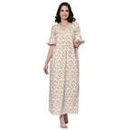 OOMPH! Cotton Blend Nighty for Womens | Night Gown | Nighty | Nightdress | Maxi Dress | Sleepwear | Gown for Women | Nighties |