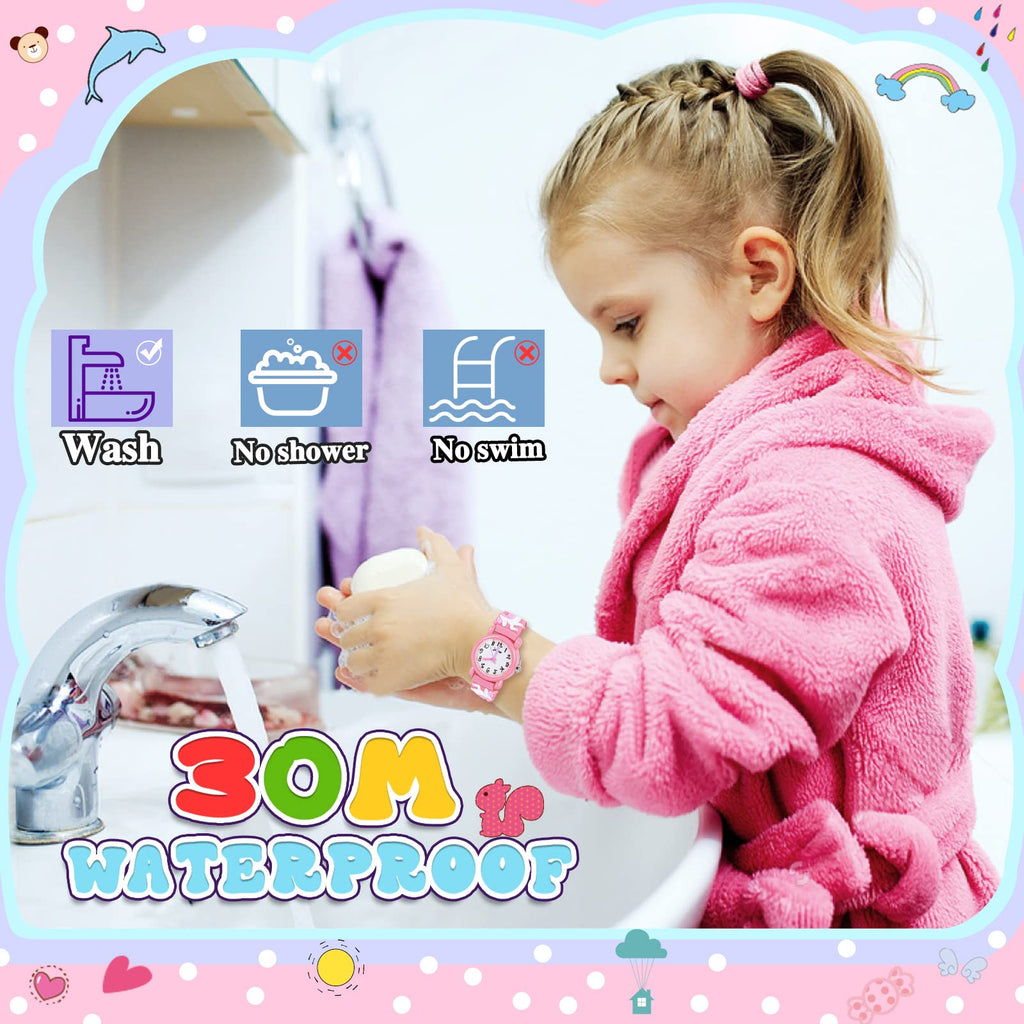 Kids Gift Toys for 3 4 5 6 7 Year Old Girls, Toddler Watches for Girls Birthday Gifts for 3 8 Year Old Girl Back Light pink