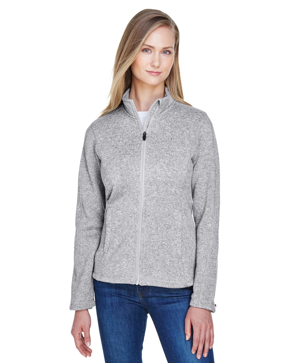 Ladies Bristol Full-Zip Sweater Fleece Jacket - gREY HEATHER - XS(D0102H7NJZ2)