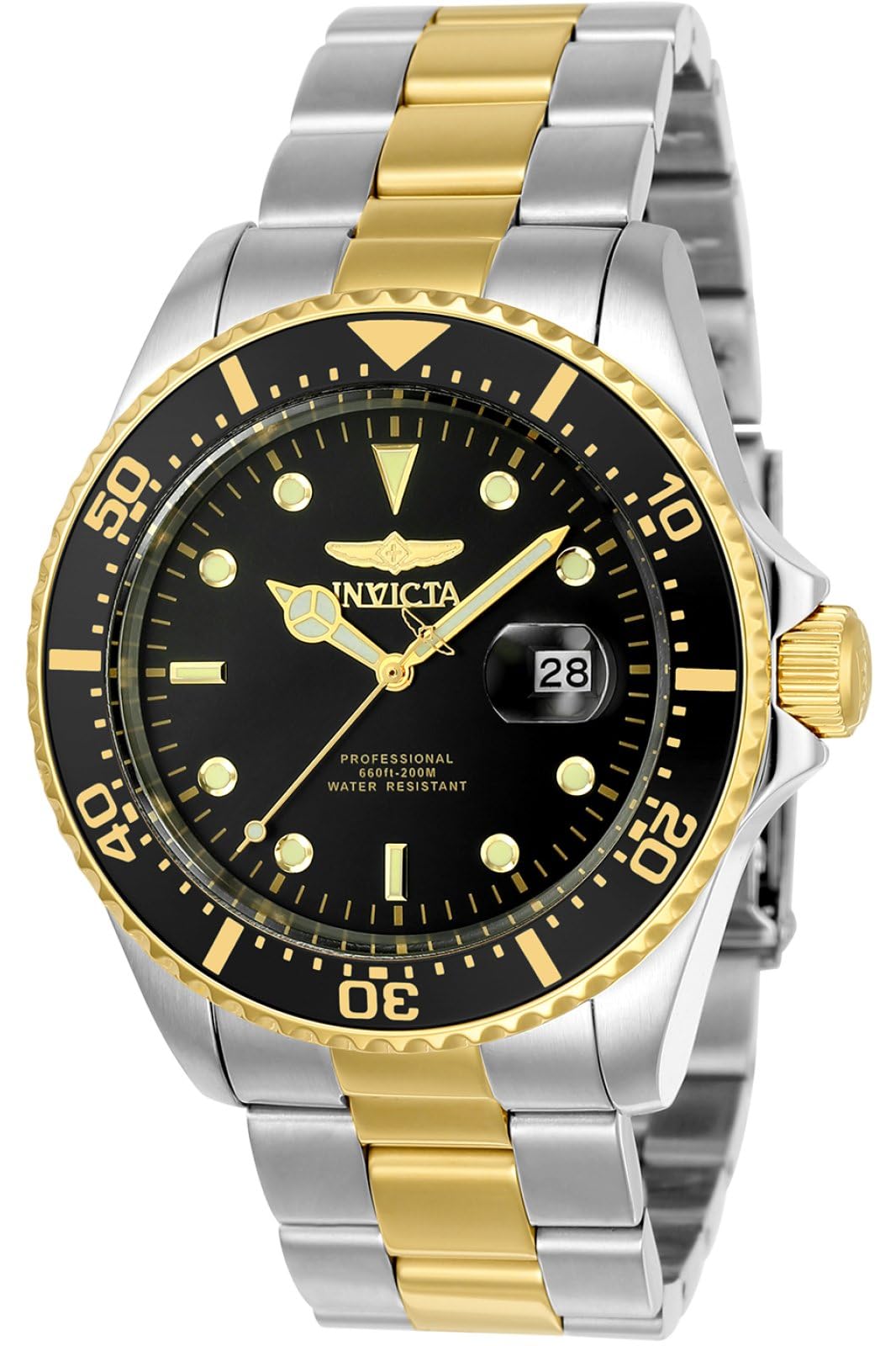 Invicta Men's Pro Diver Quartz Diving Watch with Stainless-Steel Strap, Two Tone, 22 (Model: 23229)
