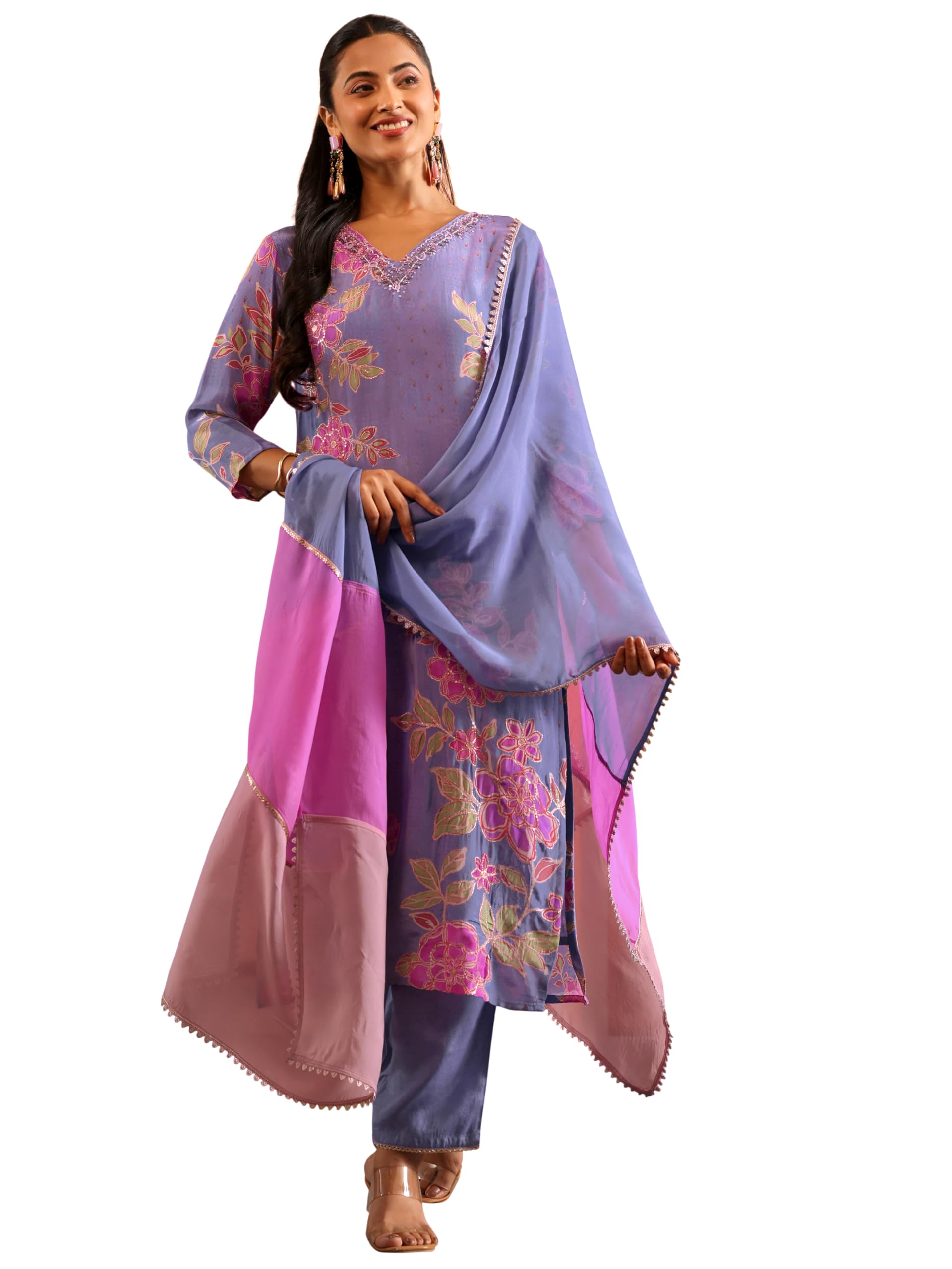 Libas Art Solid Crepe Straight Kurta Set for Women (49813AS)