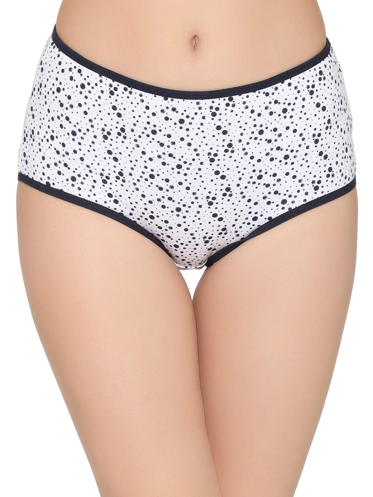 Clovia WomenS Cotton Regular Polka Dot Underwear (Pn2733P13-S_Black_Small), White
