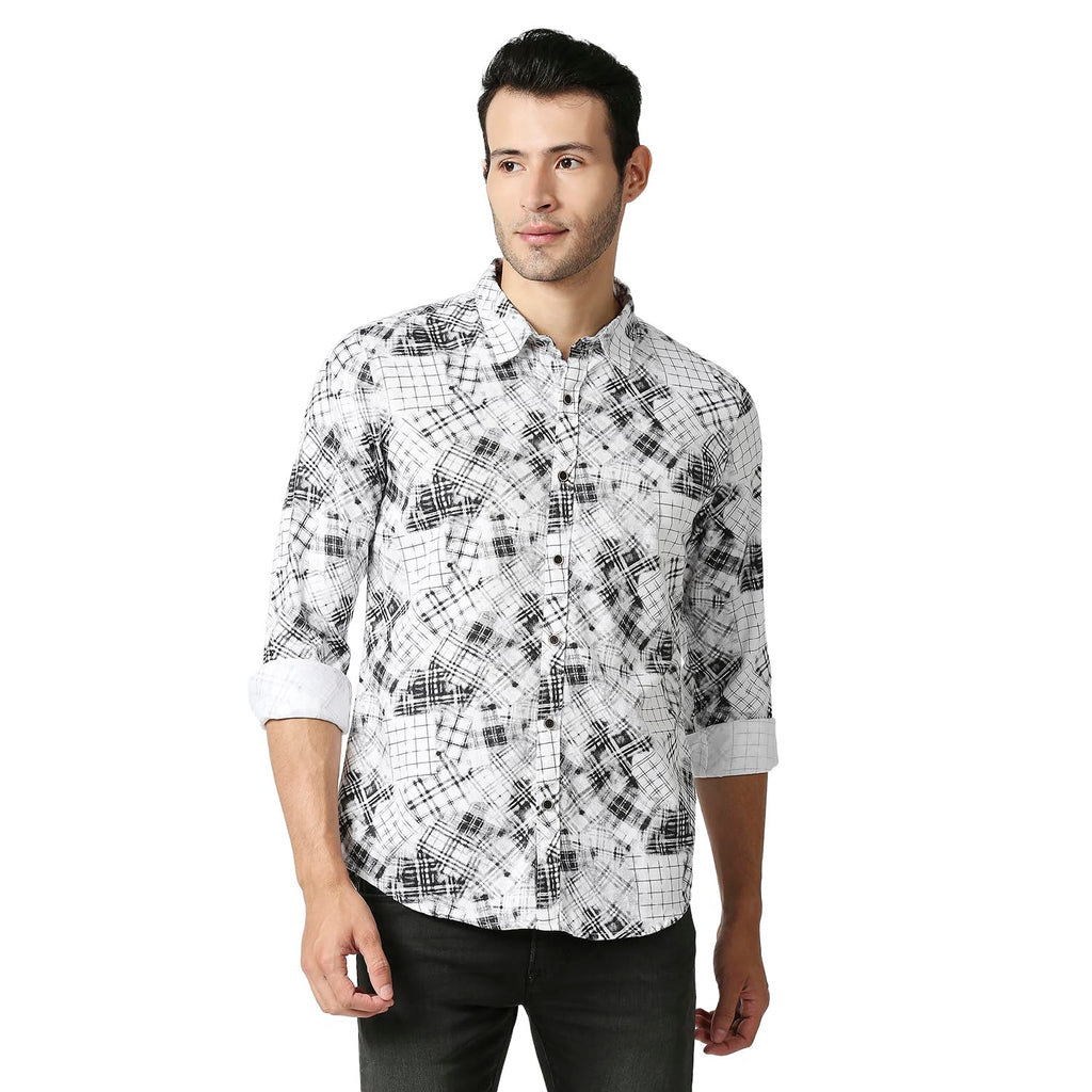 Pepe Jeans MenS Printed Regular Fit Shirt (Pm307870_White S)