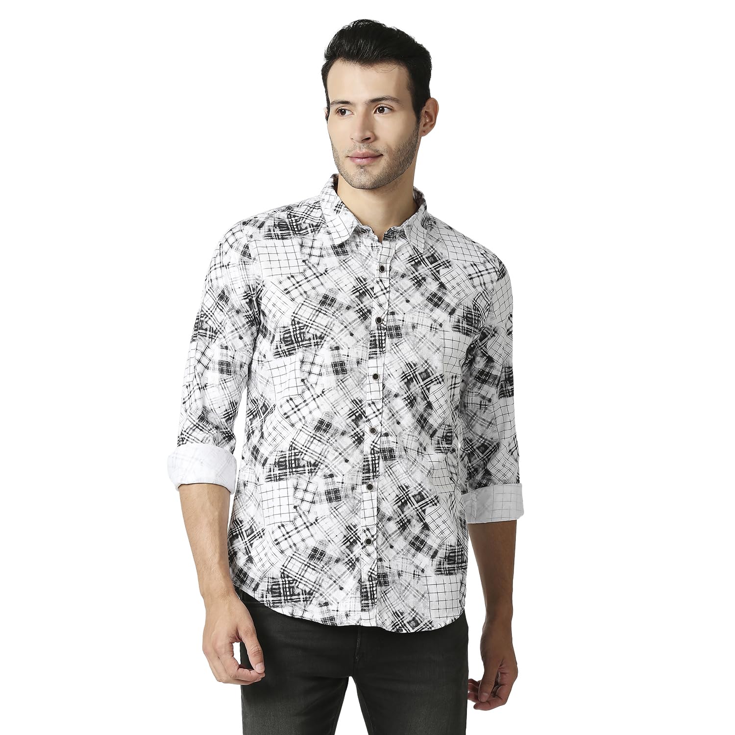 Pepe Jeans MenS Printed Regular Fit Shirt (Pm307870_White S)