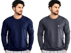 Noble Monk MenS Regular Fit T Shirt (Combo Pack Of 2) |Full Sleeves |Round Neck |Casual Tshirt For Men