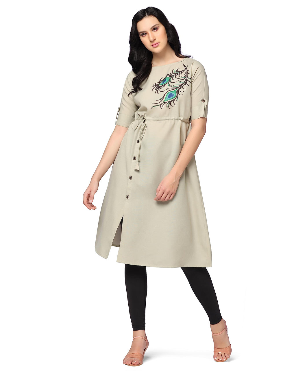 Greciilooks Women Rayon Casual Regular Fit Kurti (Grey, Xxx-Large)