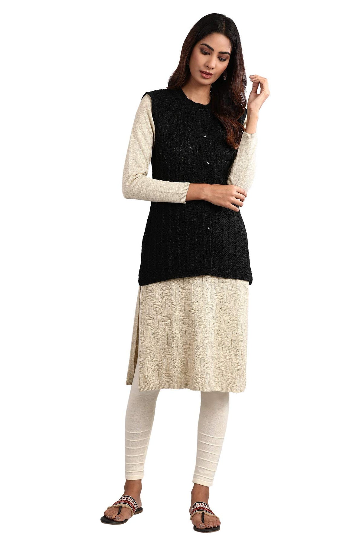 Aurelia Womens Acrylic Round Neck Sweater (20NOA40063-701791_Black_S)