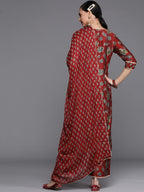 Libas WomenS Silk Blend Kurta Sets (20258O_Maroon