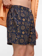 The Souled Store Paisley Men and Boys Pull On Navy Blue All Over Printed Cotton Boxer Shorts
