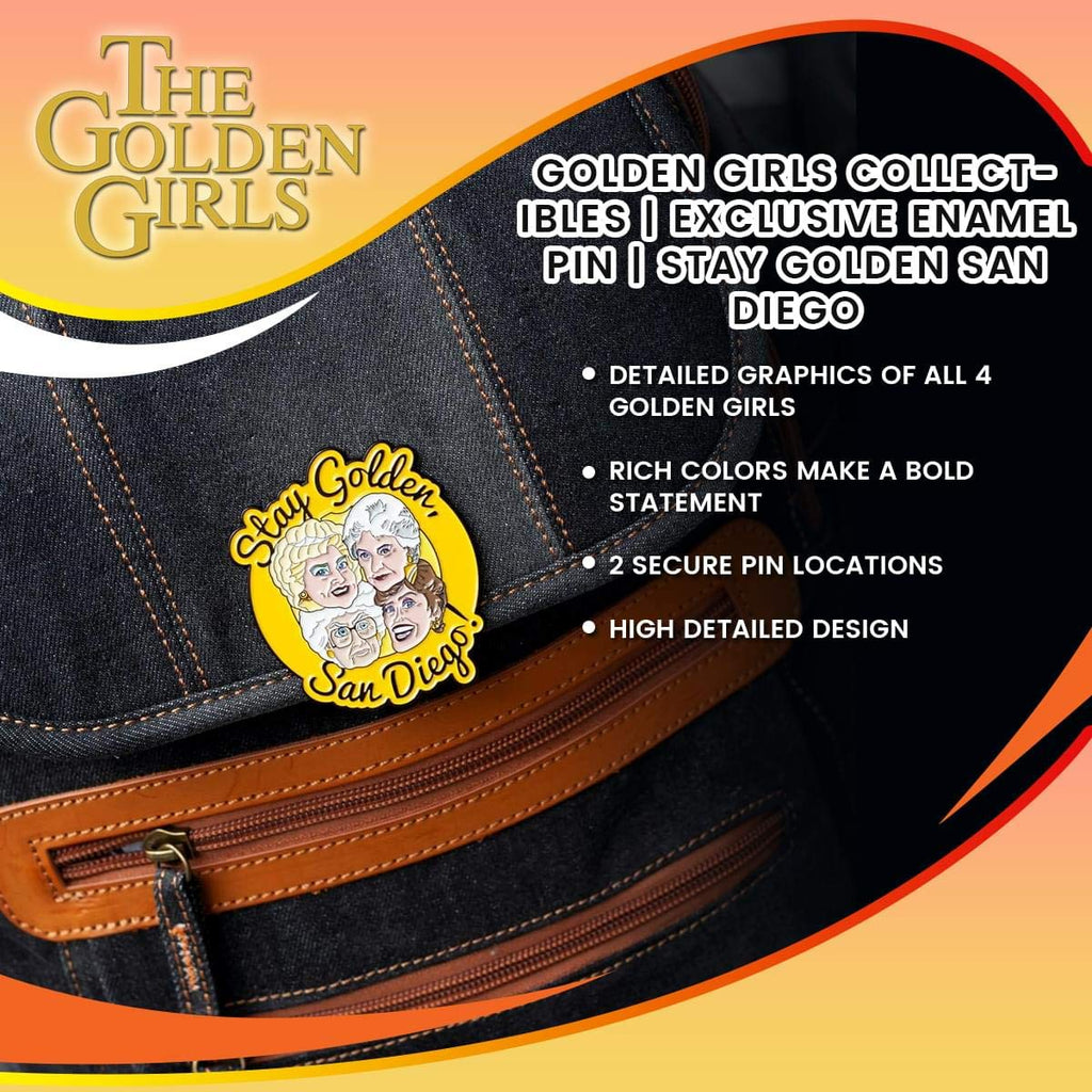JUST FUNKY Golden Girls Collectibles | Exclusive Enamel Pin | Stay Golden San Diego