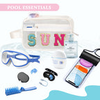 COSHAYSOO Clear SUN Makeup Bag Sunscreen SPF Pouch Beach Pool Lake Spa Travel Cosmetic Toiletry Stuff Organizer for Women Teenag