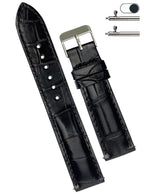 vinacreations 21mm Black Handmade Alligator Belly Leather Watch Band Men Quick Release Premium Crocodile Strap by Vietnamese DH-