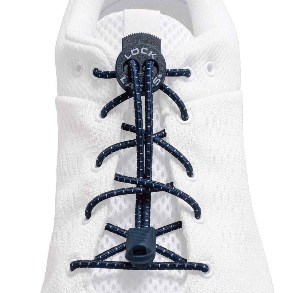 LOCK LACES (Elastic No Tie Shoelaces) (Navy Blue, 48-Inch)