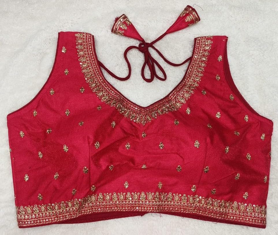 Pujia Mills WomenS Indian Ethnic Wear Designer Golden Zari Embroidery With Sequence Work V Neck Sleeveless Readymade Worked Sar