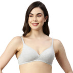 Enamor A039 T-Shirt Cotton Bra Greymelange