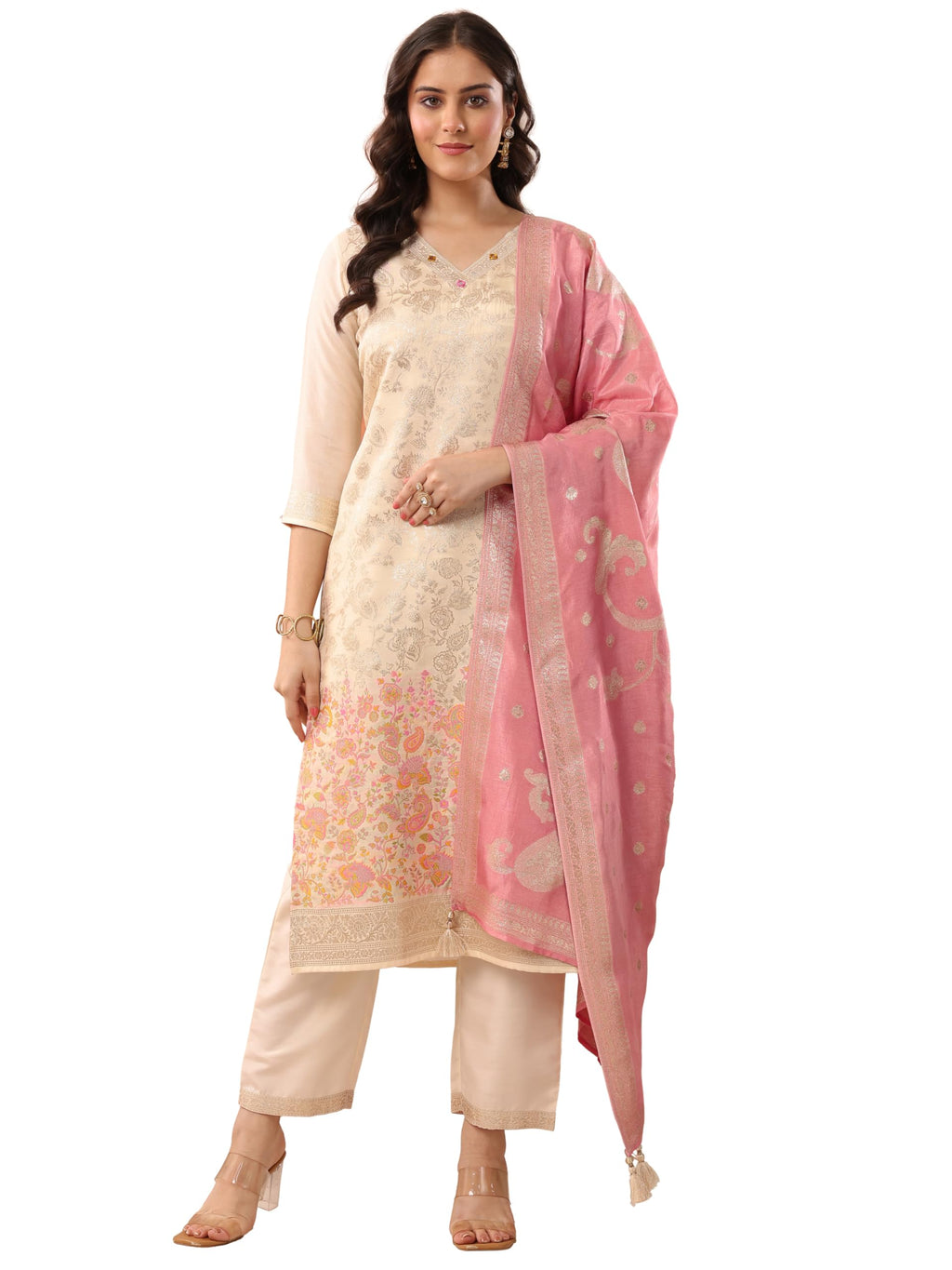Libas Solid Silk blend Straight-fit Kurta set for Women (49564M)