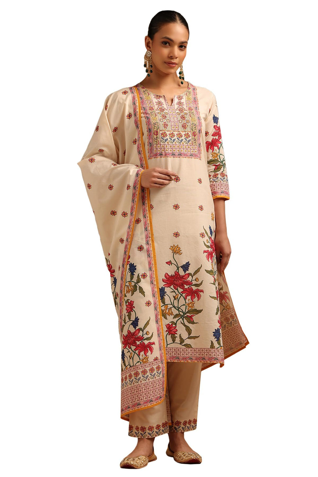 Soch Women Pure Cotton Floral Salwar Suit Set