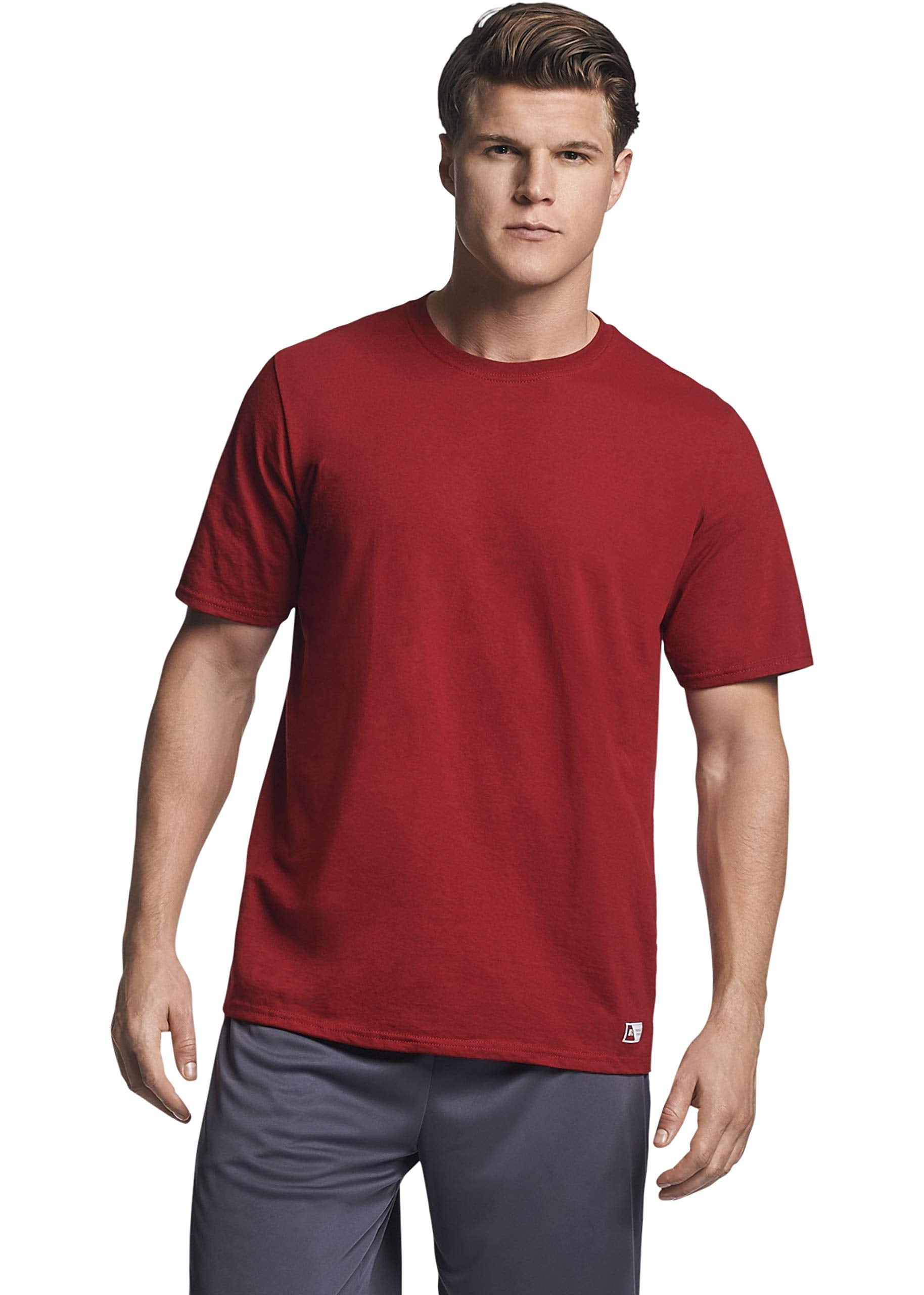 Russell Athletic Mens cotton Performance Short Sleeve T-Shirt, cardinal, XXL