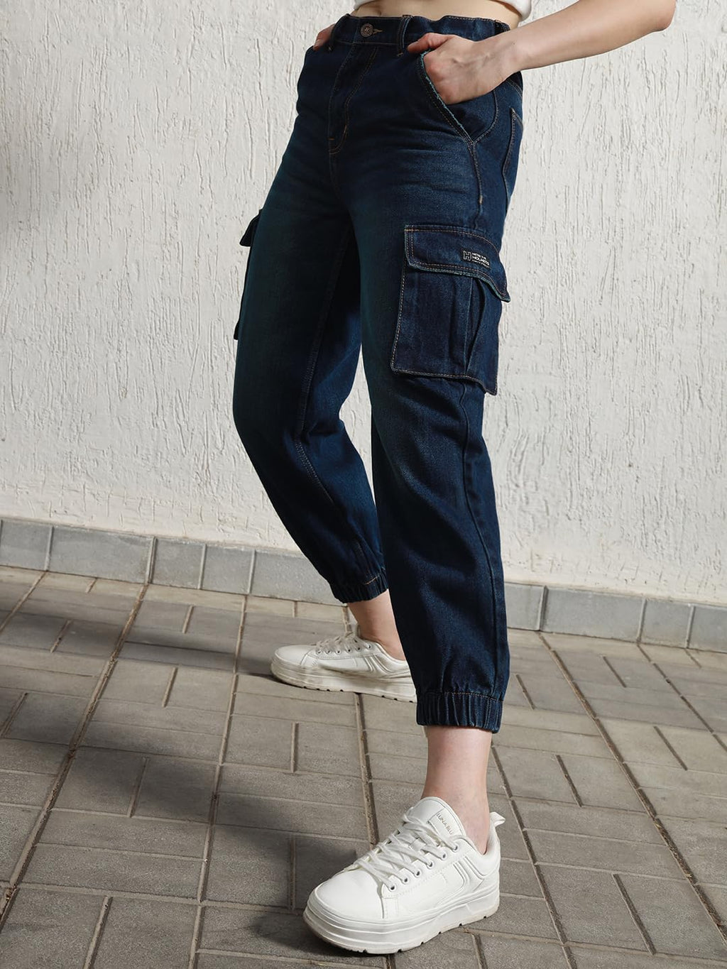 Hubberholme Women Blue Summer Cotton Tapered Fit Jeans