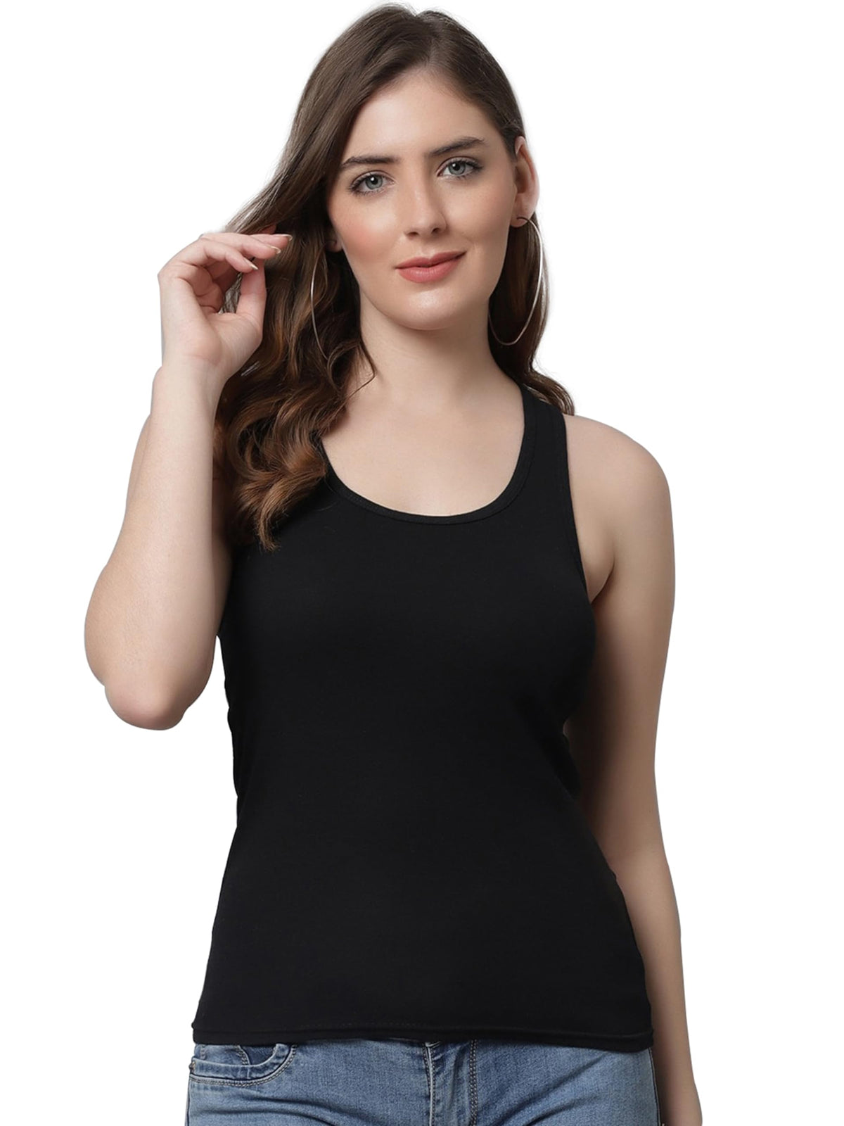 Fashiol Cotton Plain Spaghetti Tank Top Vest Camisole Sando For Women (Fit 32 To 36) Multicolor 2