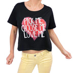 Greys Anatomy Pick Me Women's Black Crop Top - Small