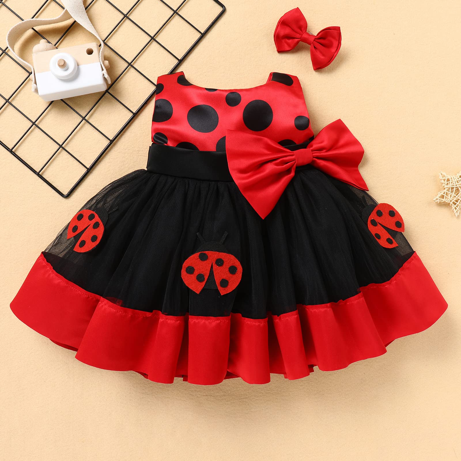 Newborn Toddler Baby Girl Princess Dress Cake Smash Birthday Tutu Dress+Headband Outfits Halloween Christmas Baptism Party