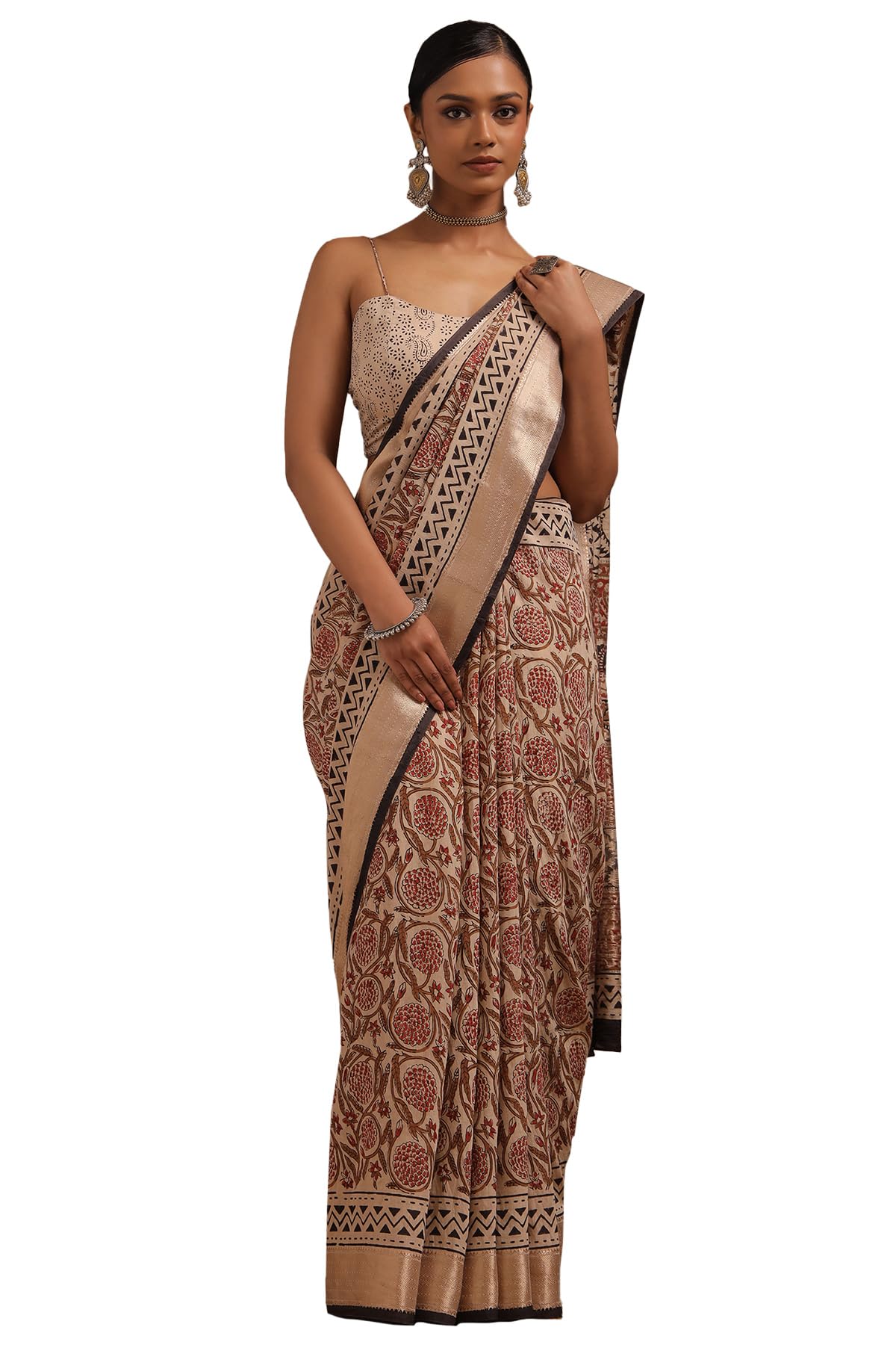 Soch Women Viscose Botanical Print Saree