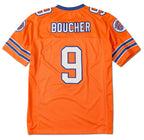90s Football Jersey for Party,Bobby Boucher #9 The Waterboy Sandler 50th Anniversary Movie Football Jersey (Orange, Medium)