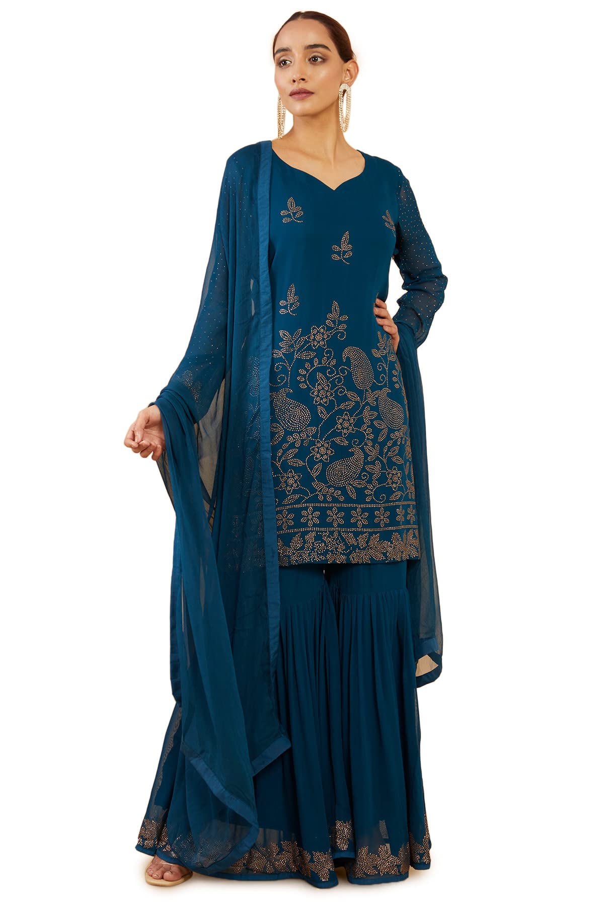 Soch Women Georgette Embellished Suit Set